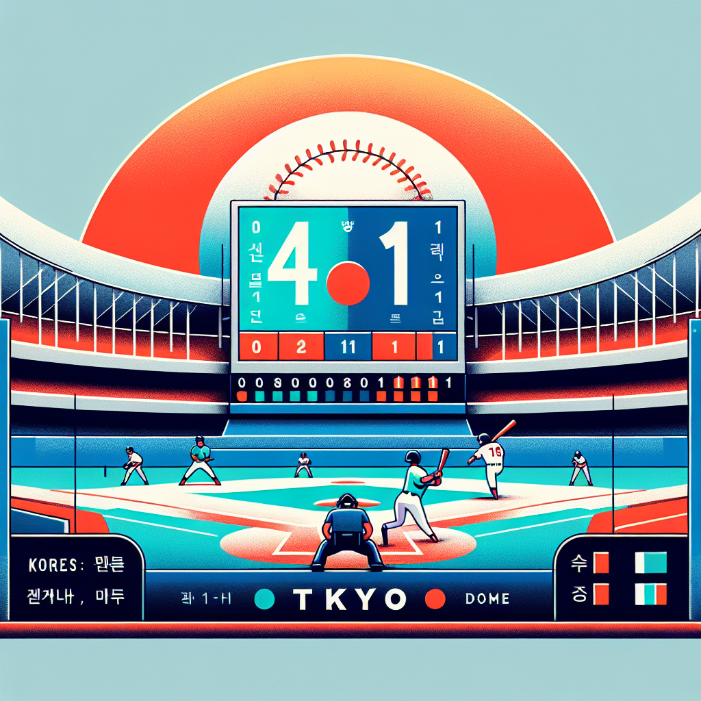 한국 야구대표팀, 도쿄돔 원정 평가전에서 일본에 4대11 완패
