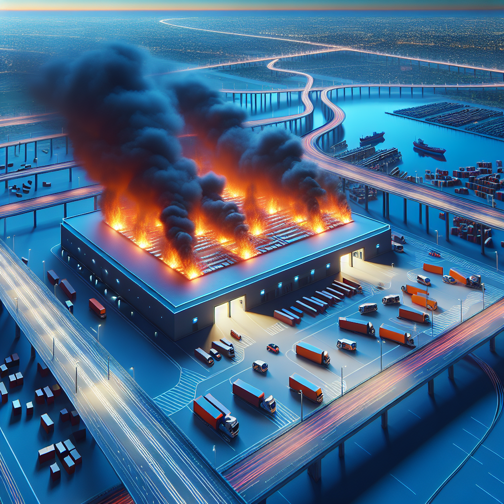 이랜드 물류센터 화재, 수천 미터 상공에서 포착된 실상